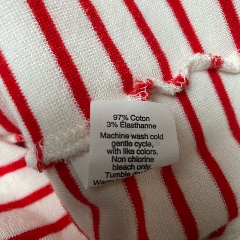 J.Crew Factory Red White Stripe Shift Dress Small Nautical Cotton Knit - Picture 12 of 12